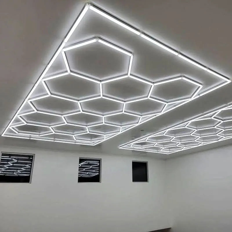 Modular LED Ceiling Light Panels — Grid, Hexagon, Diamond & Frame