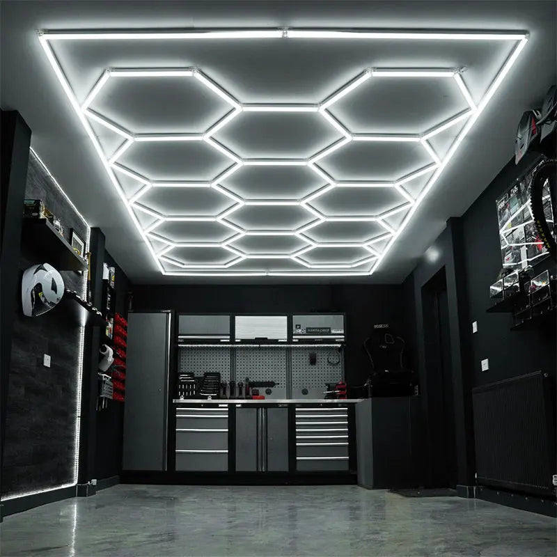 Modular LED Ceiling Light Panels — Grid, Hexagon, Diamond & Frame